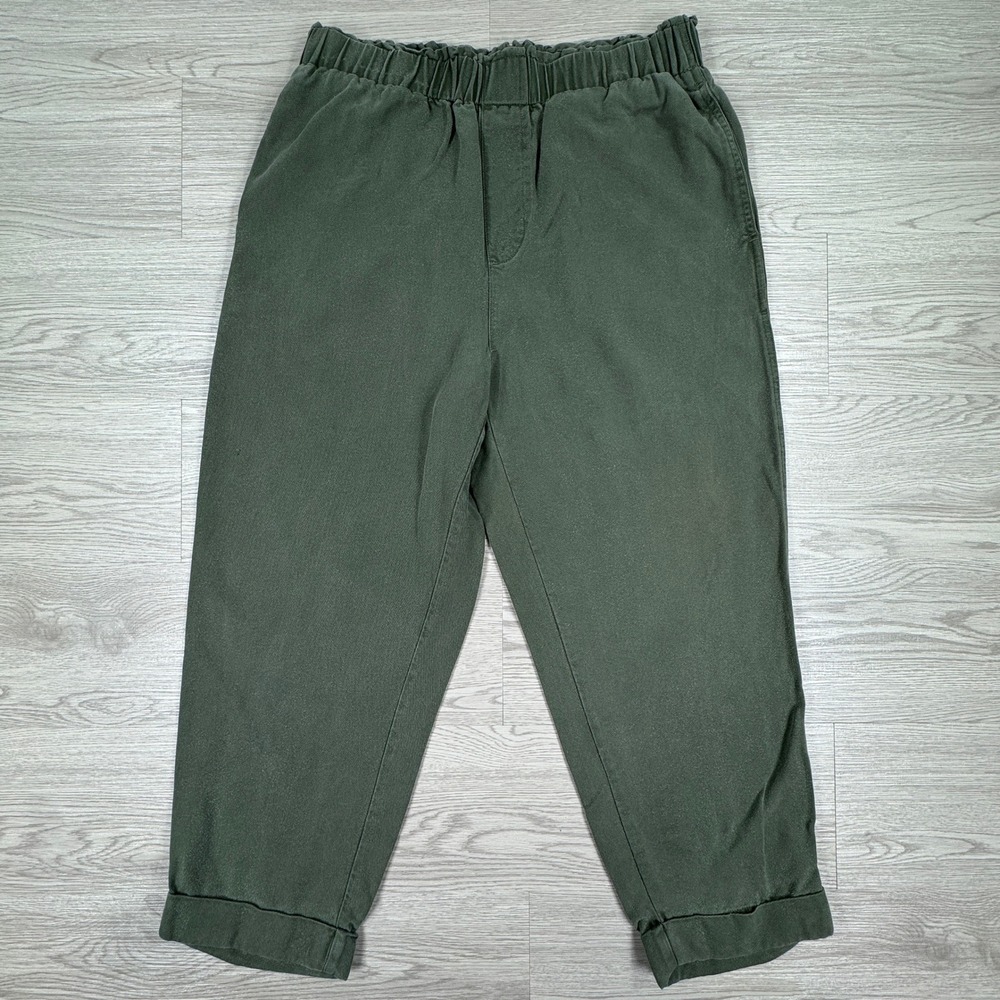 Soft Surroundings Women's Pants Tapered Elastic Waist Green S Tencel Lyocell‎